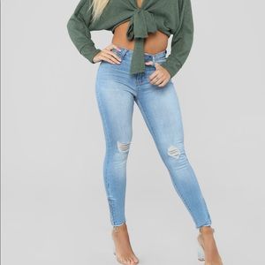 Fashion Nova Light Wash Skinny Jeans